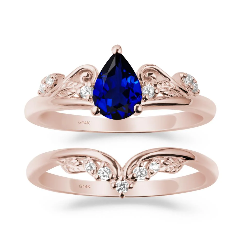 Vintage Vine Sapphire Bridal Set