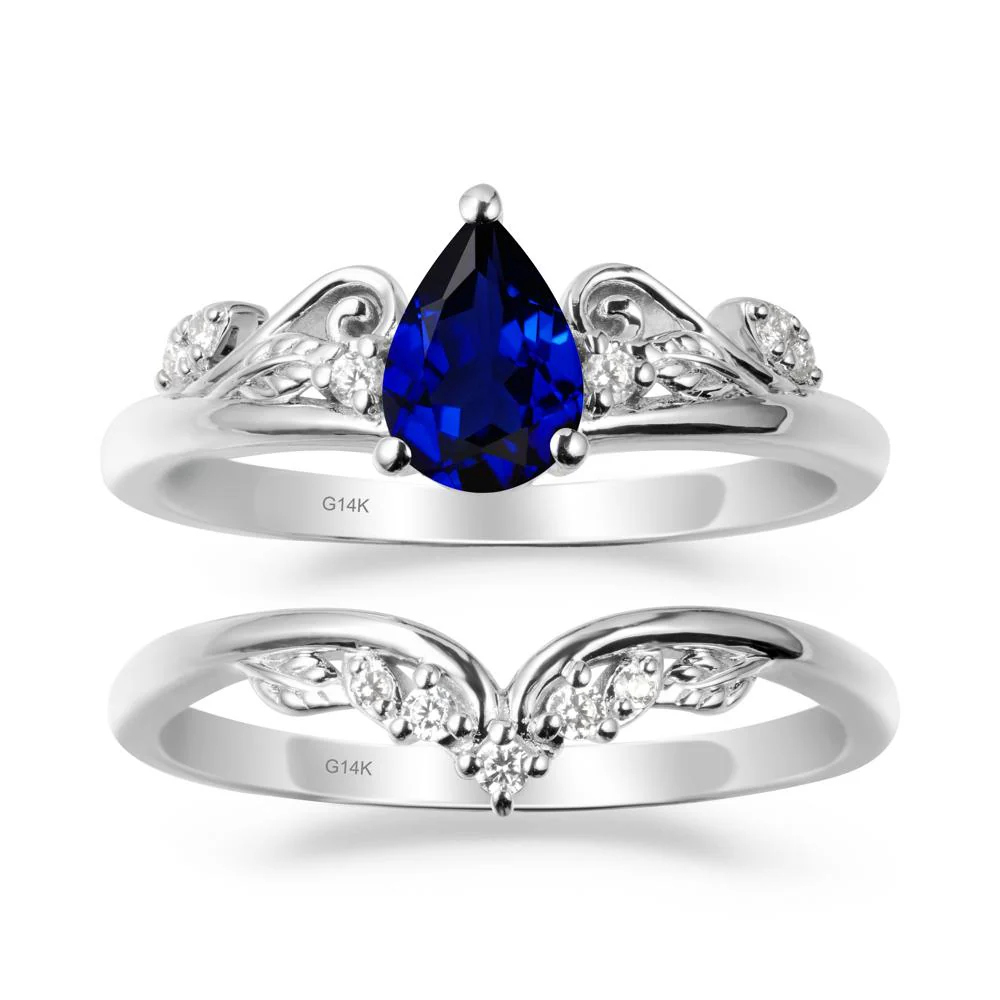 Vintage Vine Sapphire Bridal Set - Image 2
