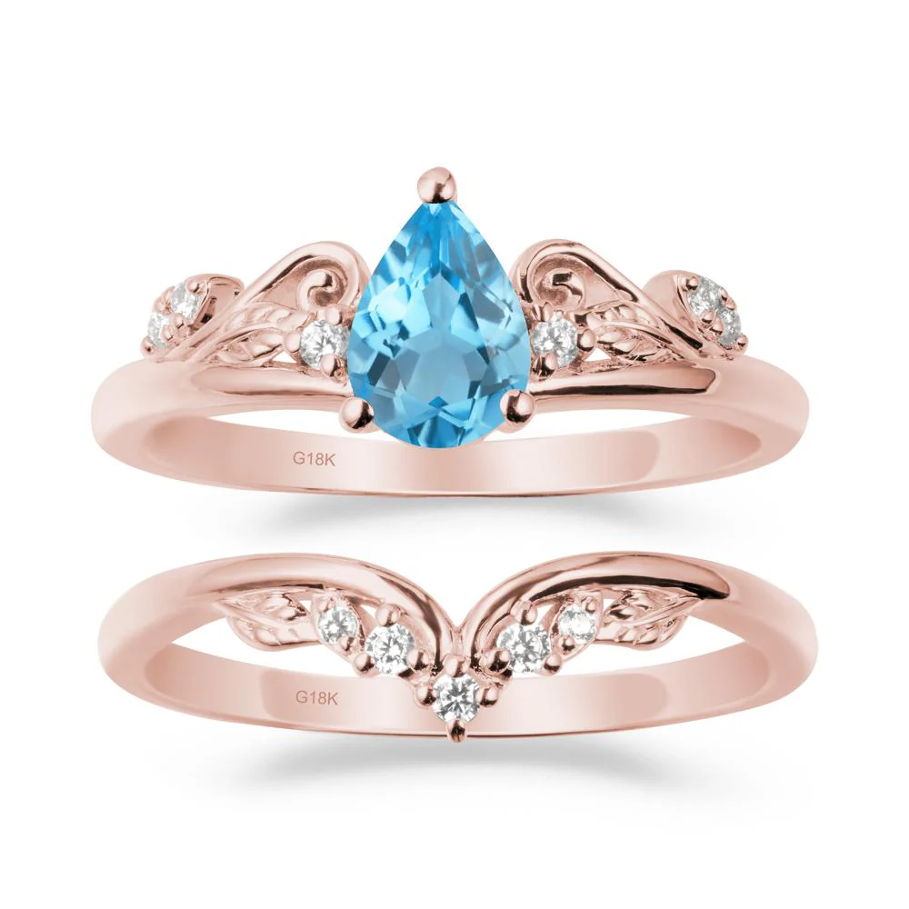 Vintage Vine Swiss Blue Topaz Bridal Set - Image 4