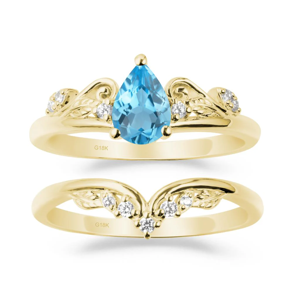 Vintage Vine Swiss Blue Topaz Bridal Set - Image 6