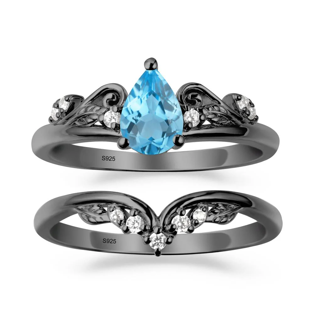 Vintage Vine Swiss Blue Topaz Bridal Set - Image 7