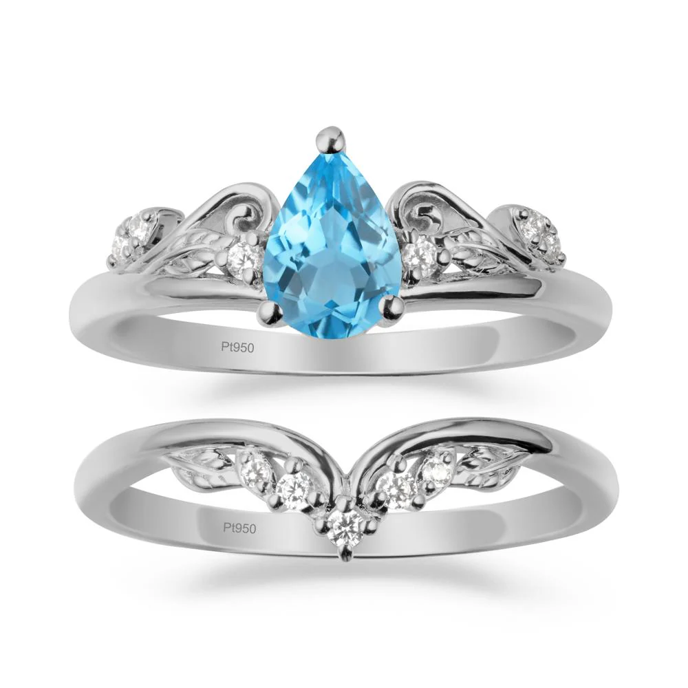 Vintage Vine Swiss Blue Topaz Bridal Set - Image 8