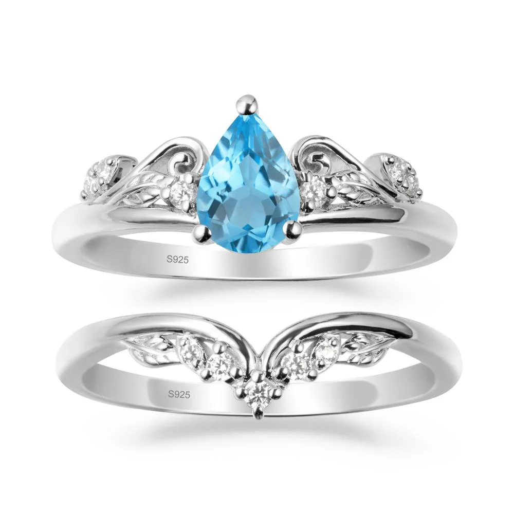 Vintage Vine Swiss Blue Topaz Bridal Set - Image 9