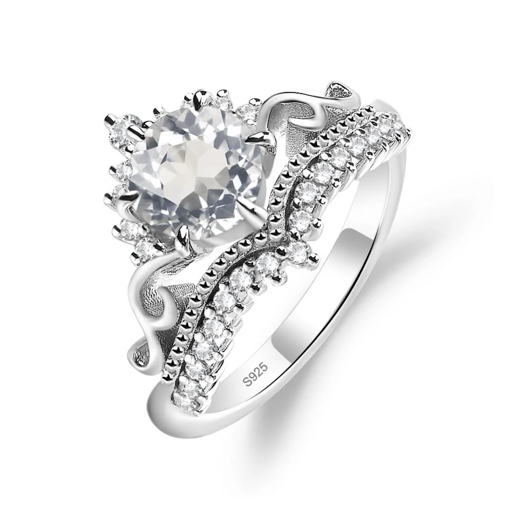 Vintage White Topaz Cocktail Ring - Image 2