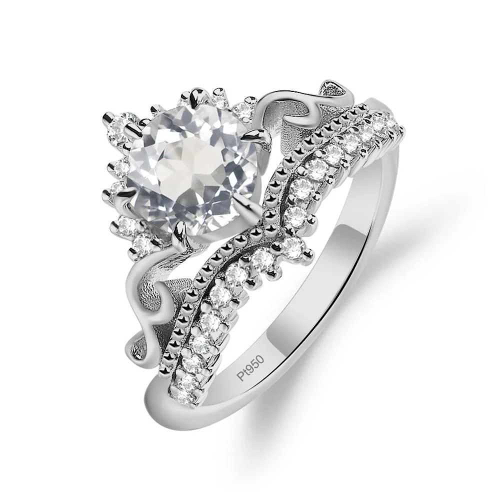 Vintage White Topaz Cocktail Ring - Image 6