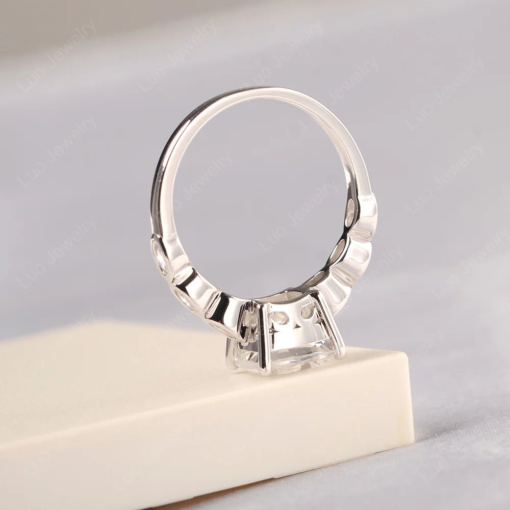 White Topaz Timeless Engagement Ring - Image 4