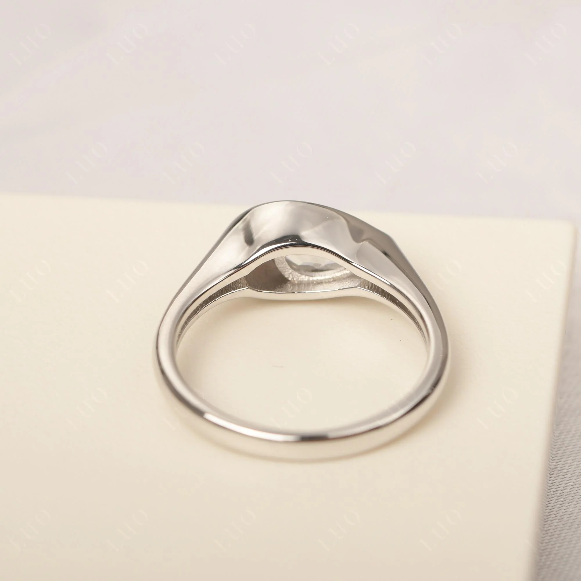 White Topaz Pinky Ring for Women - Image 12