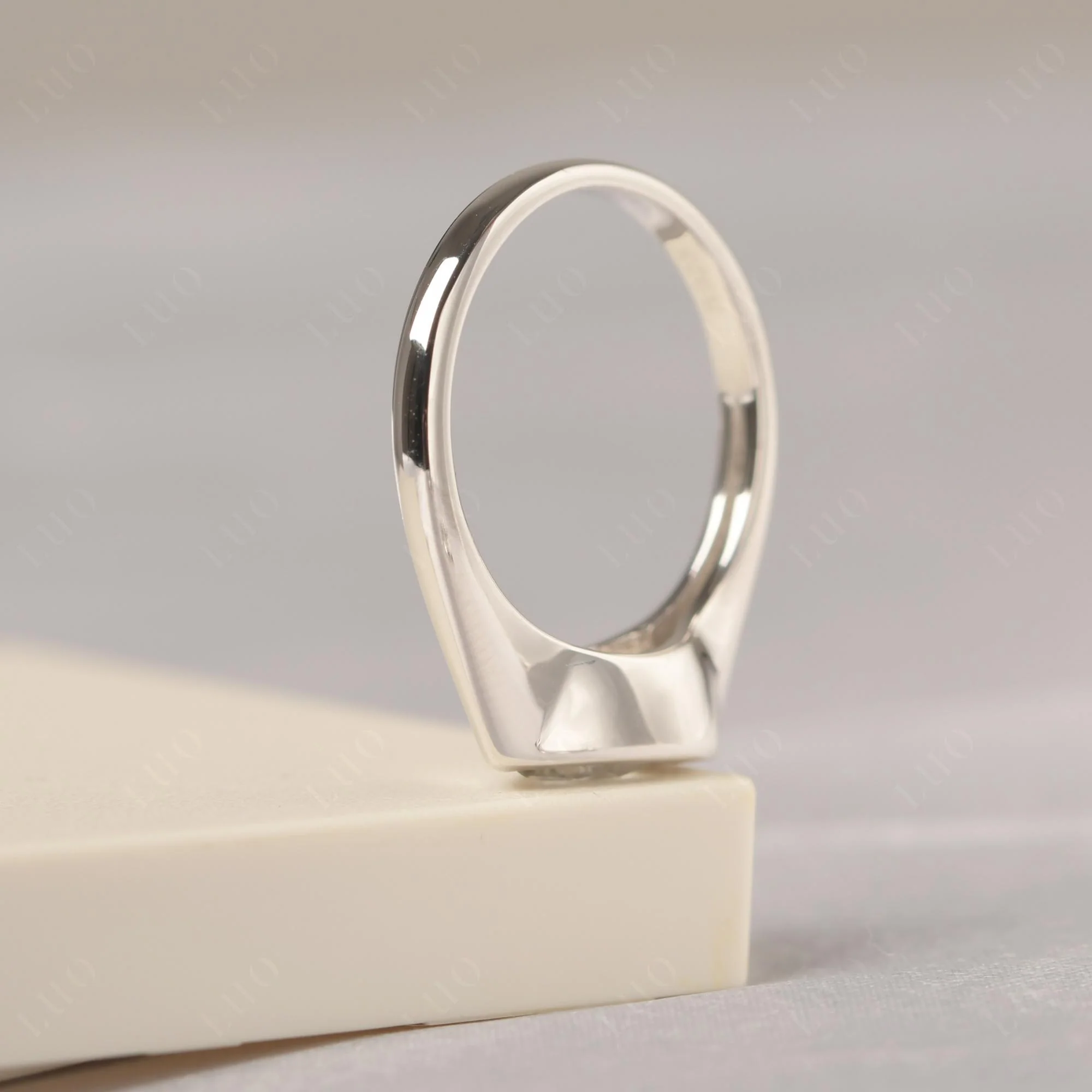 White Topaz Pinky Ring for Women - Image 13