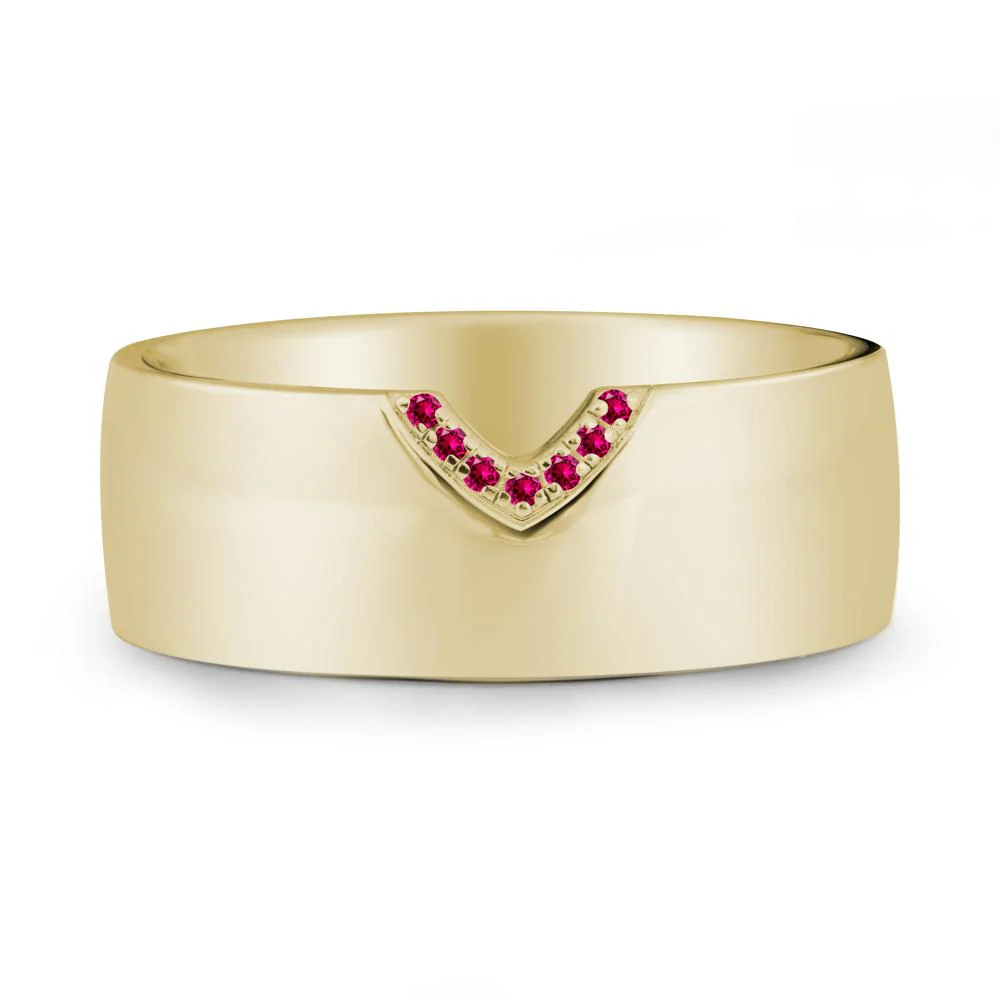Vintage Wide Band Pave Ruby Ring - Image 4