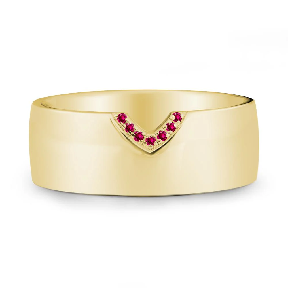 Vintage Wide Band Pave Ruby Ring - Image 7