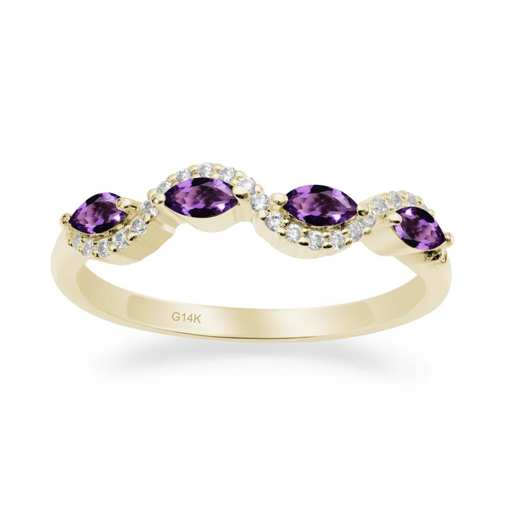 Wavy Amethyst Wedding Ring - Image 2
