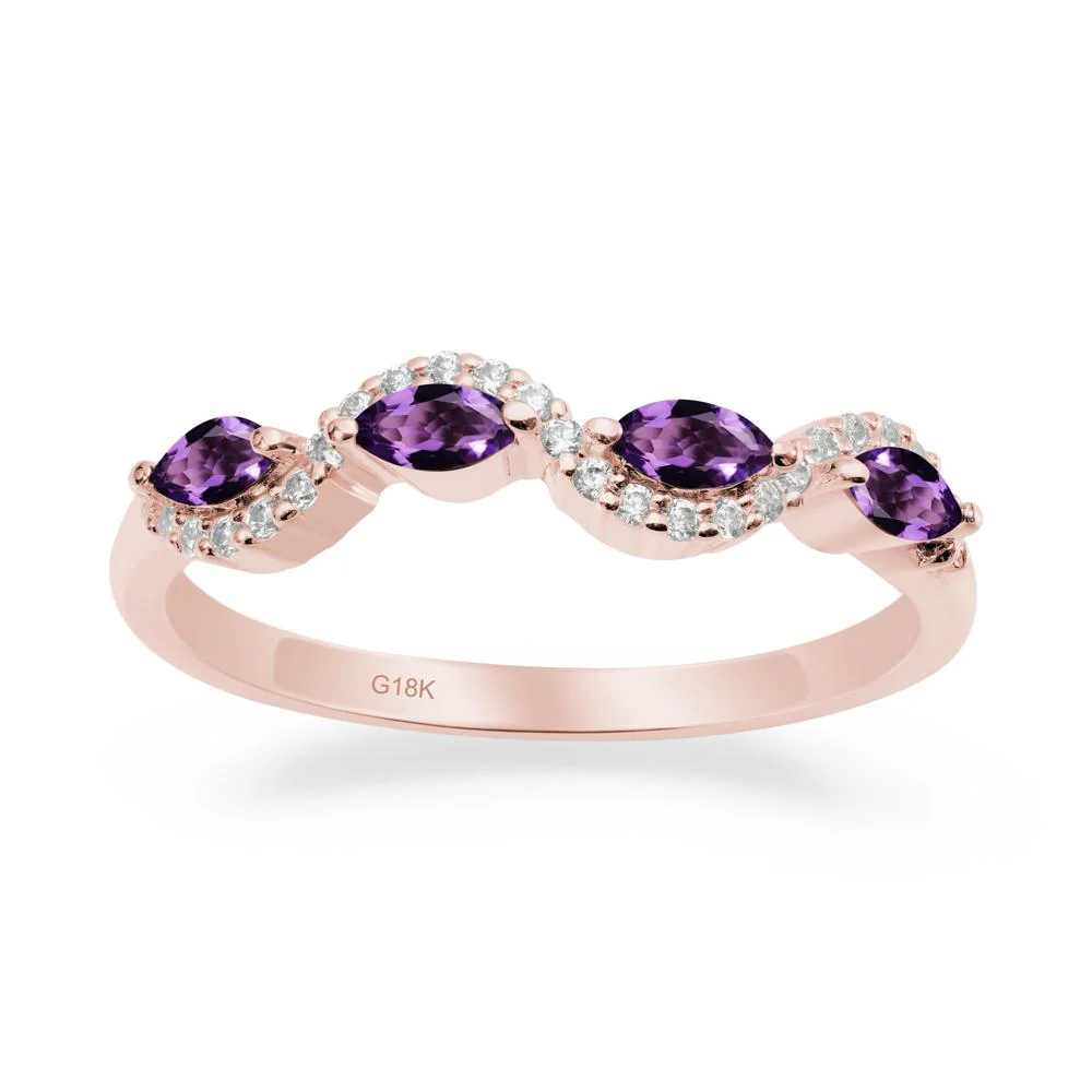 Wavy Amethyst Wedding Ring - Image 6