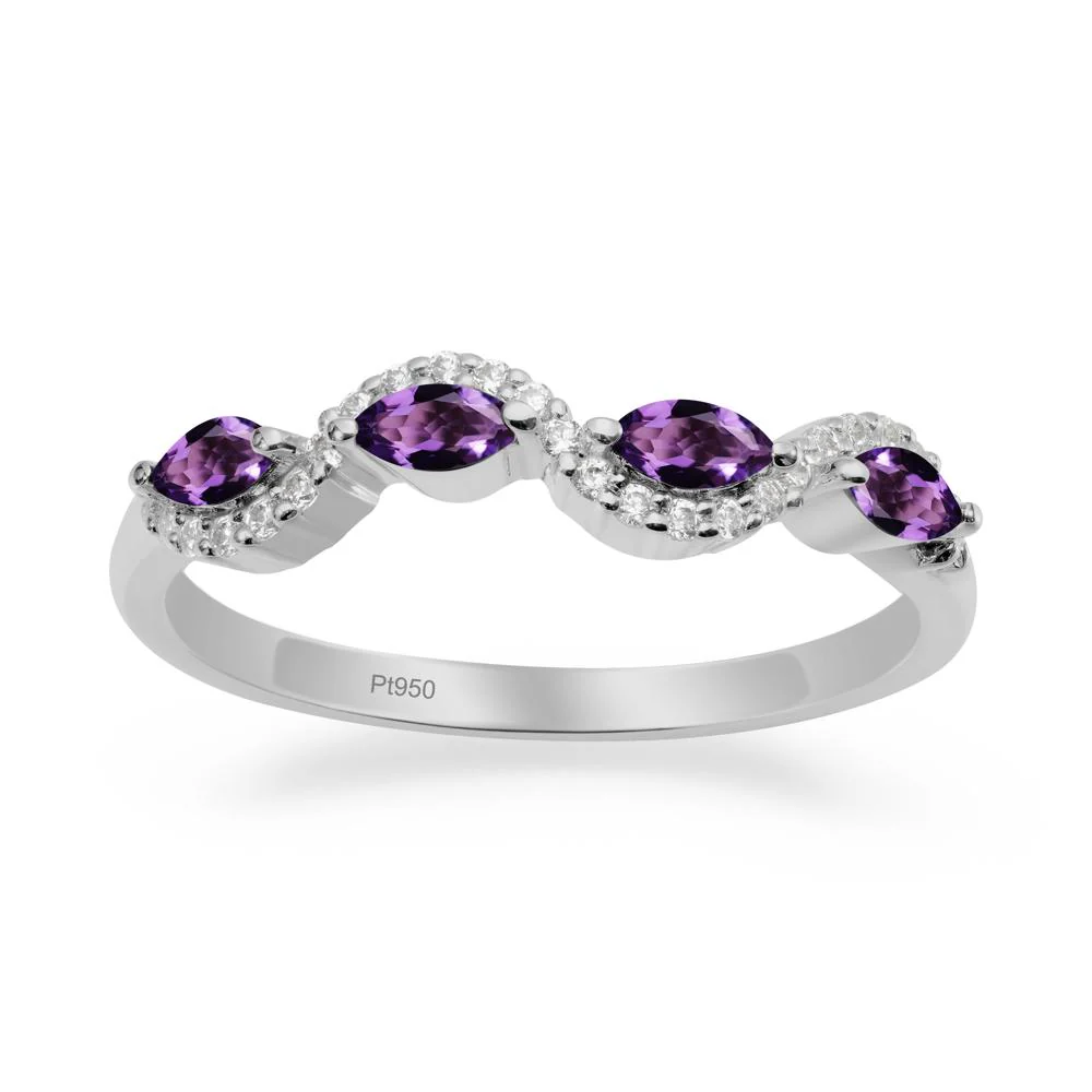 Wavy Amethyst Wedding Ring - Image 8