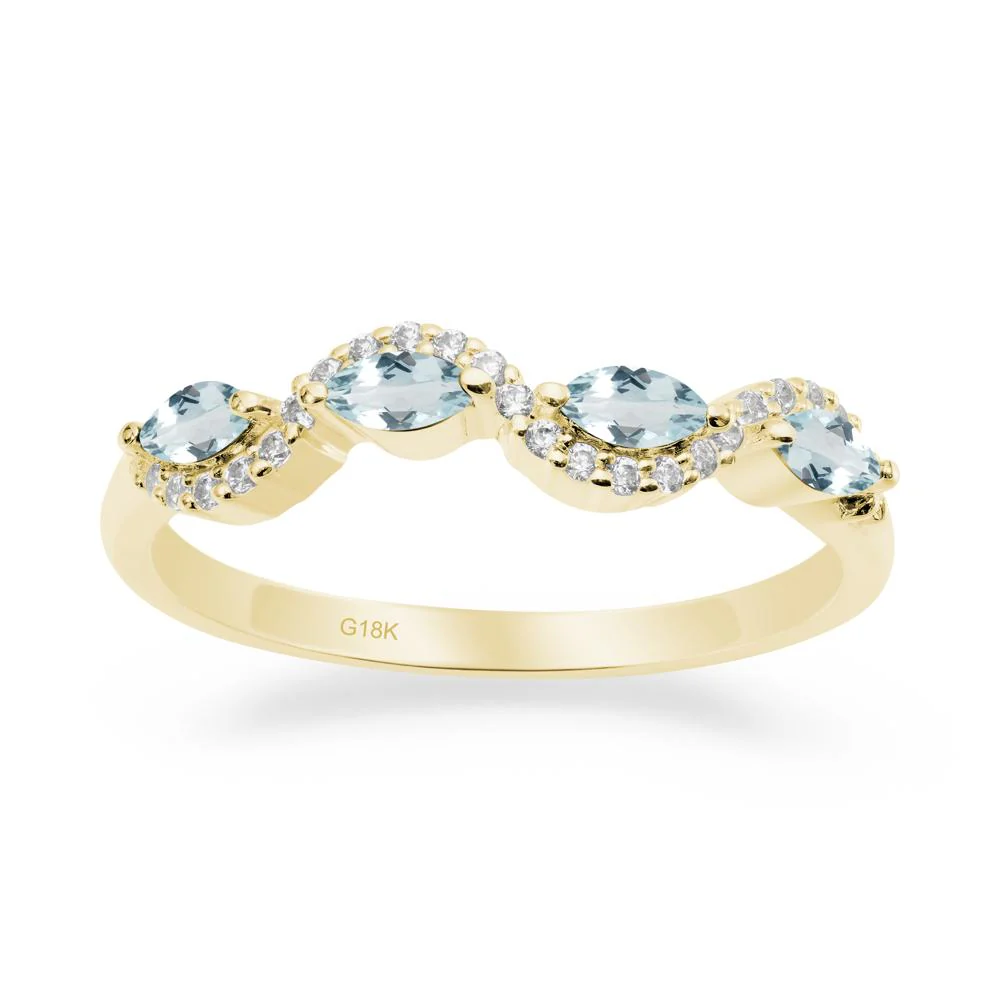 Wavy Aquamarine Wedding Ring - Image 4
