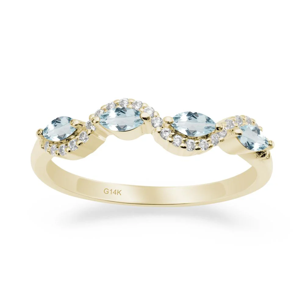 Wavy Aquamarine Wedding Ring - Image 9