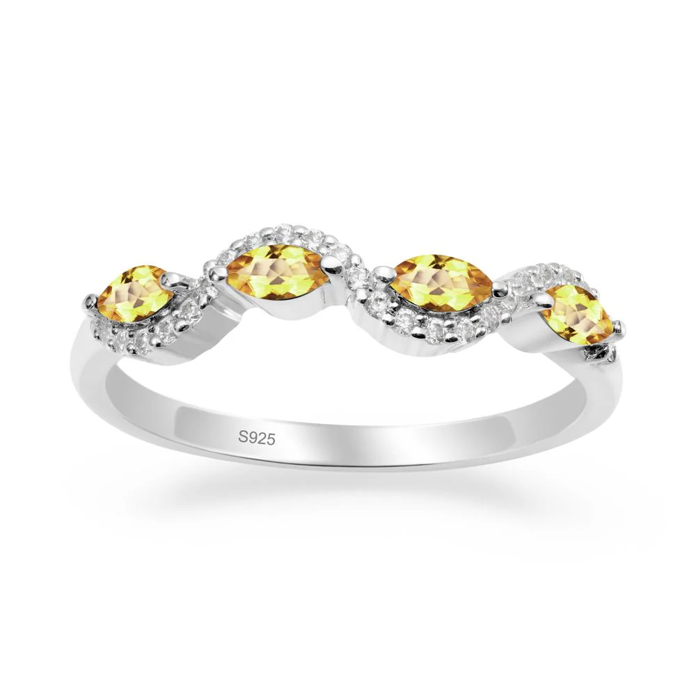 Wavy Citrine Wedding Ring - Image 8
