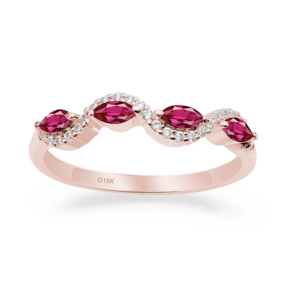 Wavy Ruby Wedding Ring - Image 4