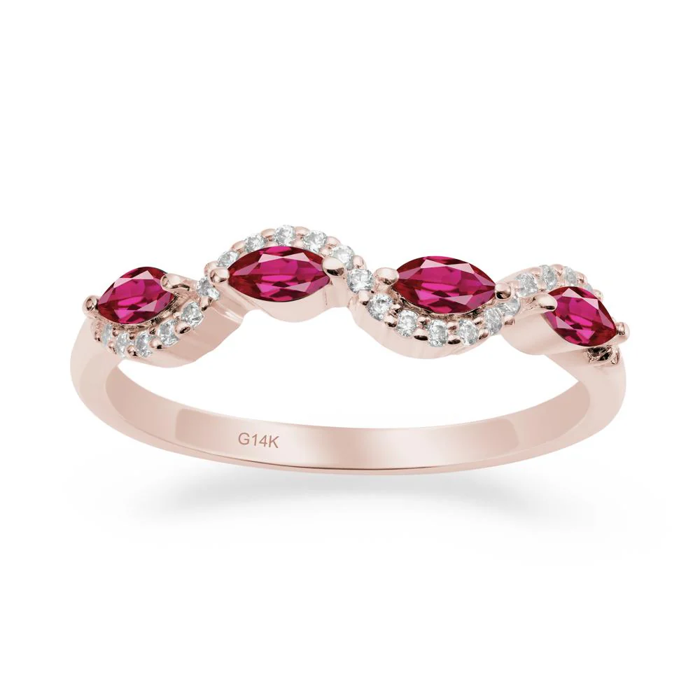 Wavy Ruby Wedding Ring - Image 6