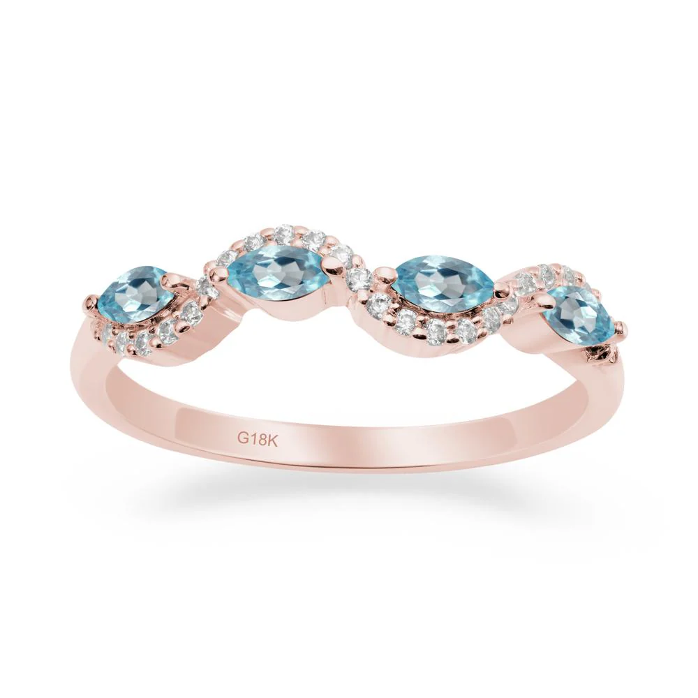 Wavy Swiss Blue Topaz Wedding Ring - Image 2