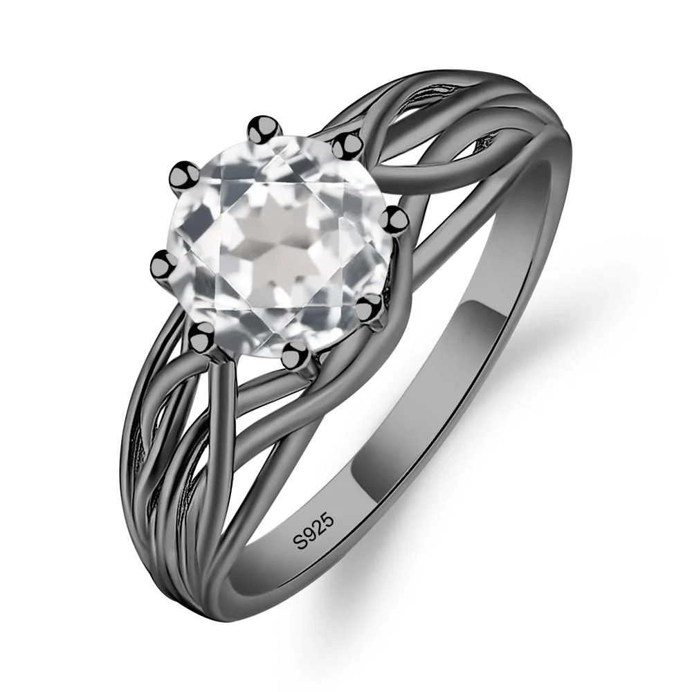 White Topaz Intertwined Ring - Image 3
