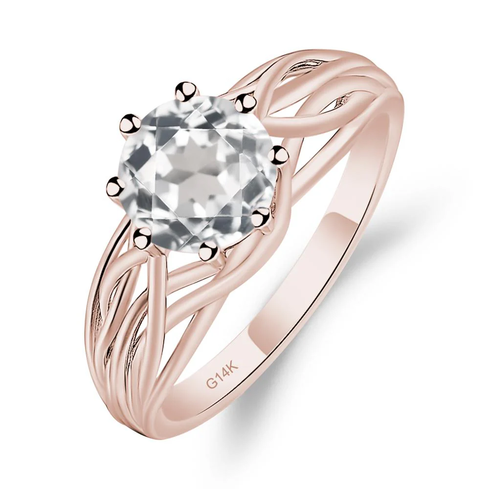 White Topaz Intertwined Ring - Image 5