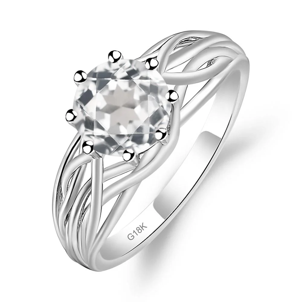 White Topaz Intertwined Ring - Image 7