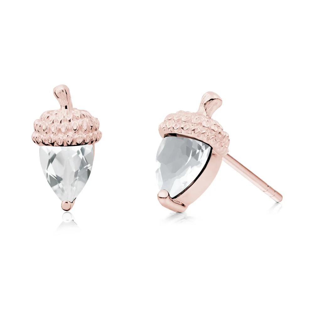 White Topaz Acorn Earrings - Image 5