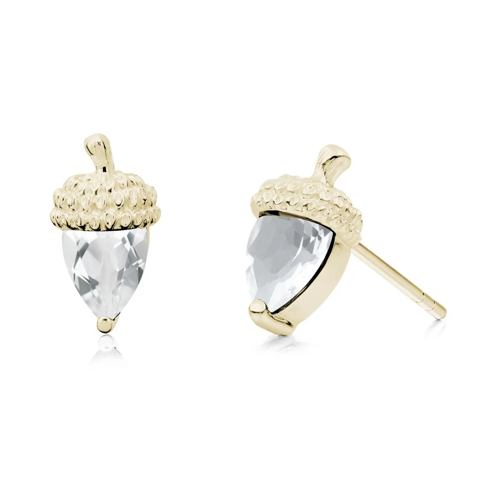 White Topaz Acorn Earrings - Image 7