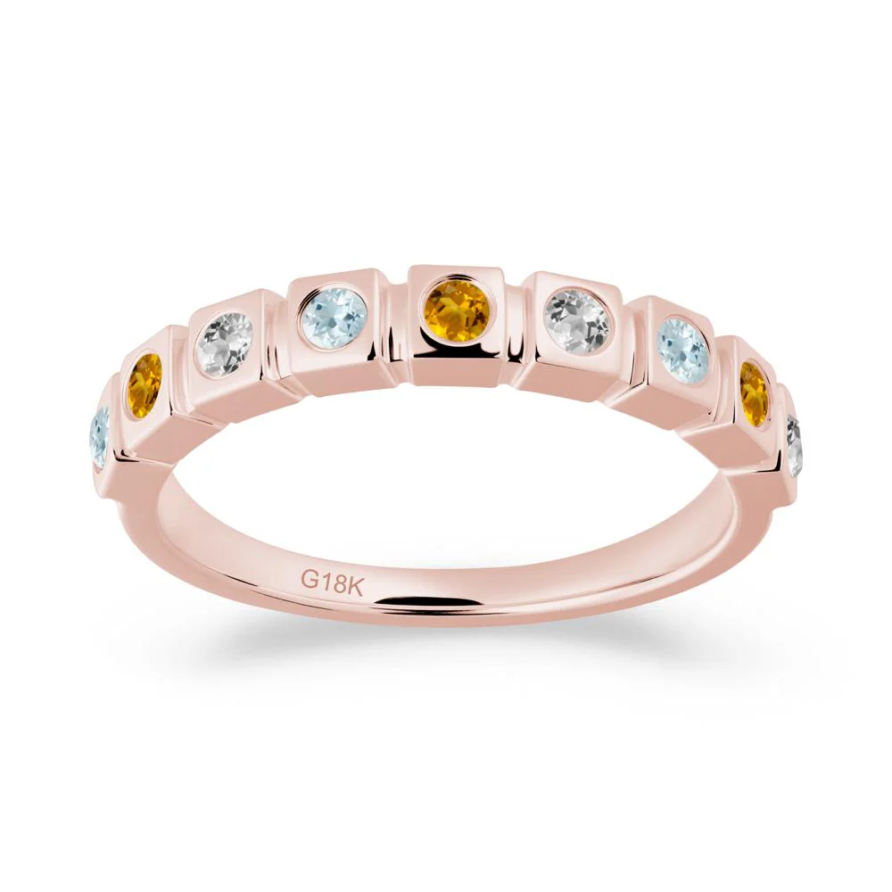 White Topaz and Aquamarine and Citrine Multi-Stone Ring - Image 9