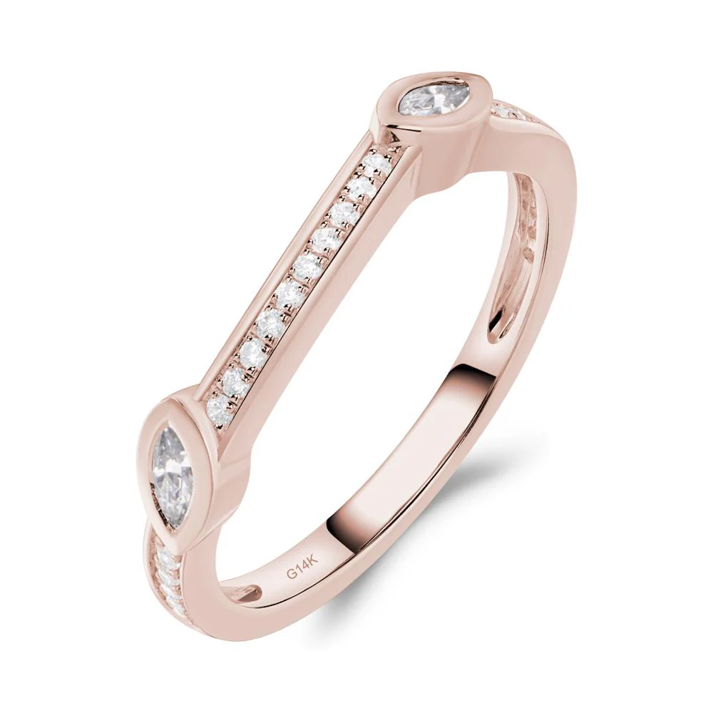 White Topaz Twisted Leaf Engagement Ring - Image 12
