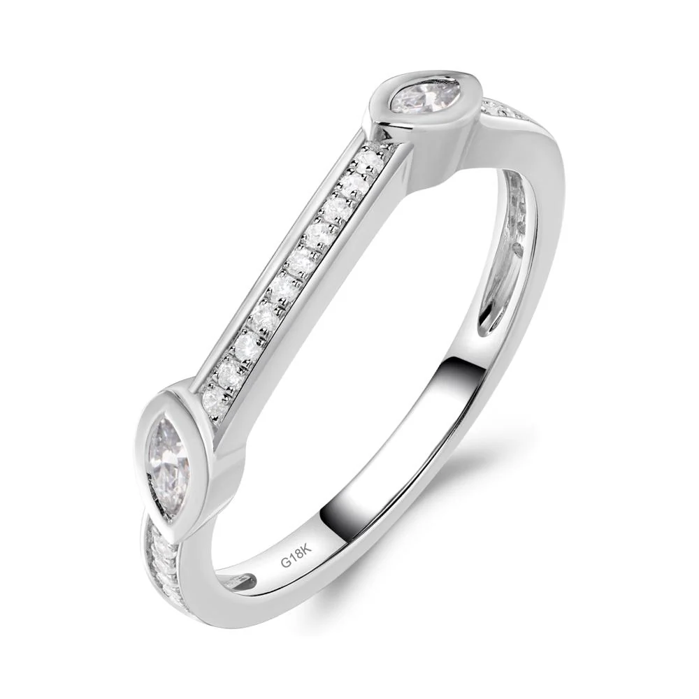 White Topaz Twisted Leaf Engagement Ring - Image 20