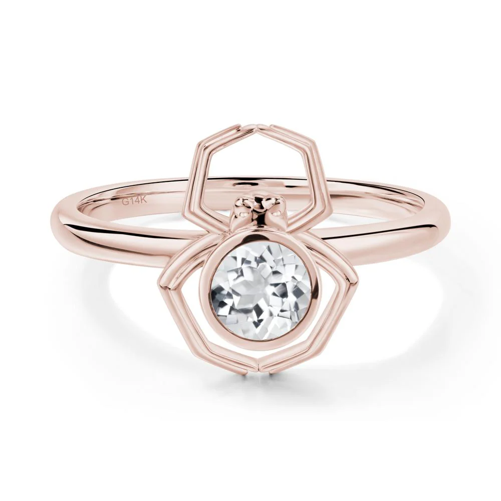 White Topaz Bezel Set Spider Ring - Image 4
