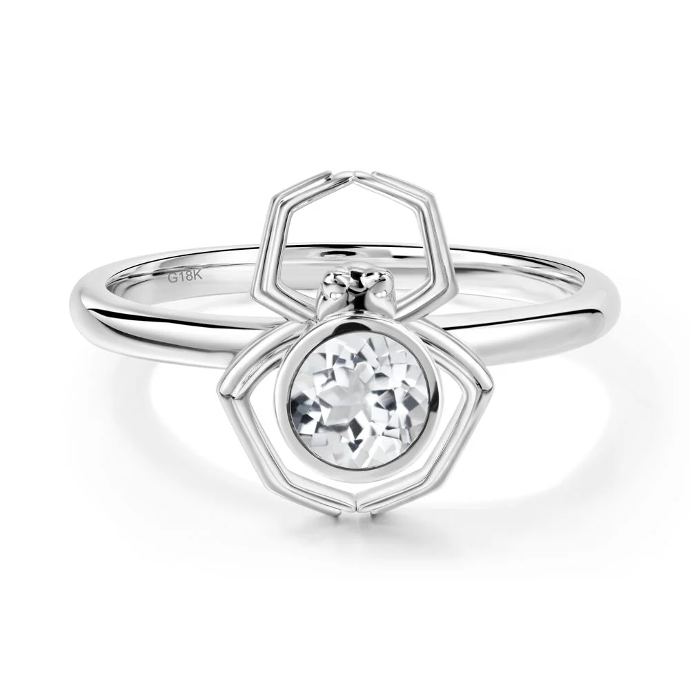 White Topaz Bezel Set Spider Ring - Image 7