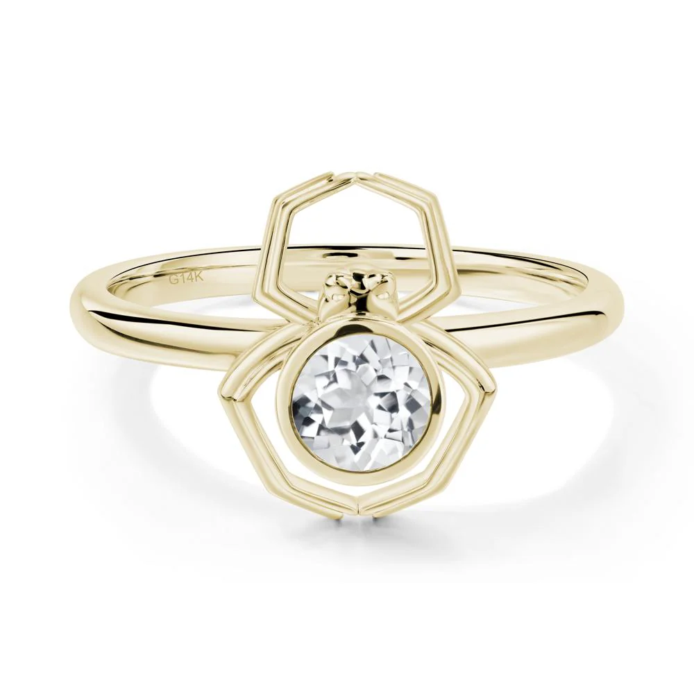 White Topaz Bezel Set Spider Ring - Image 9