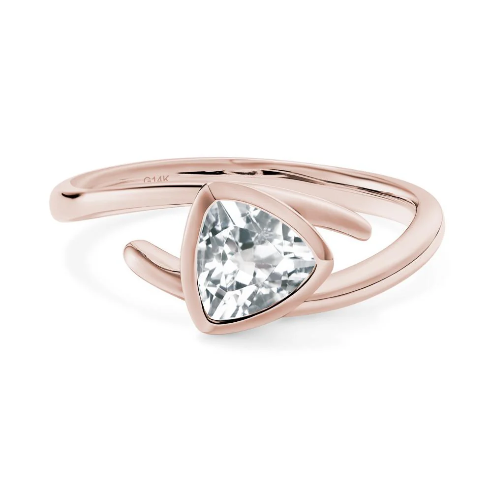 Bezel Set White Topaz Ring