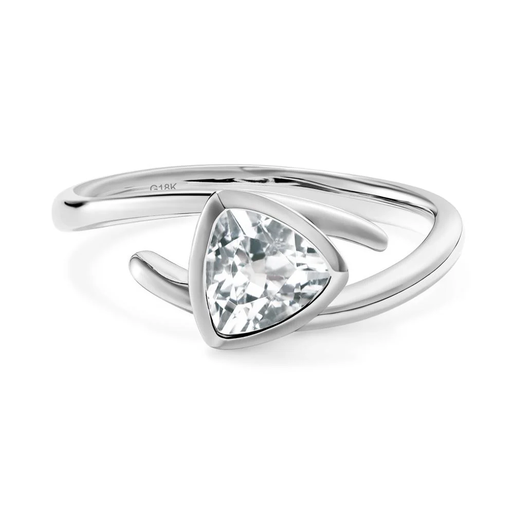 Bezel Set White Topaz Ring - Image 3