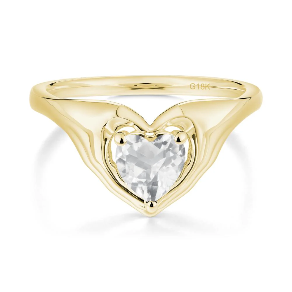 White Topaz Claddagh Promise Ring - Image 3