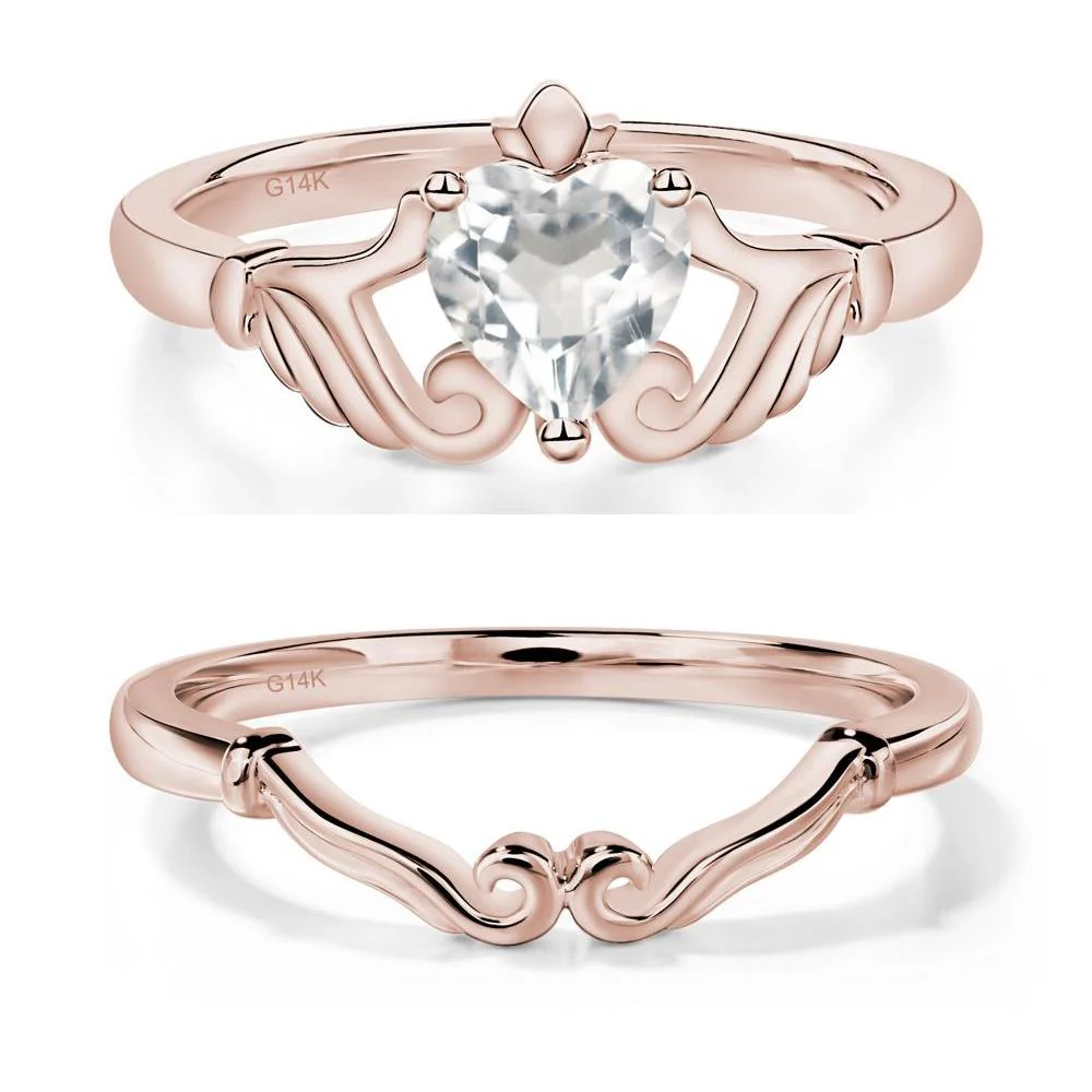 White Topaz Claddagh Ring - Image 11