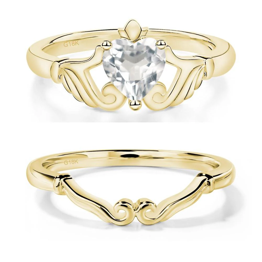 White Topaz Claddagh Ring - Image 21