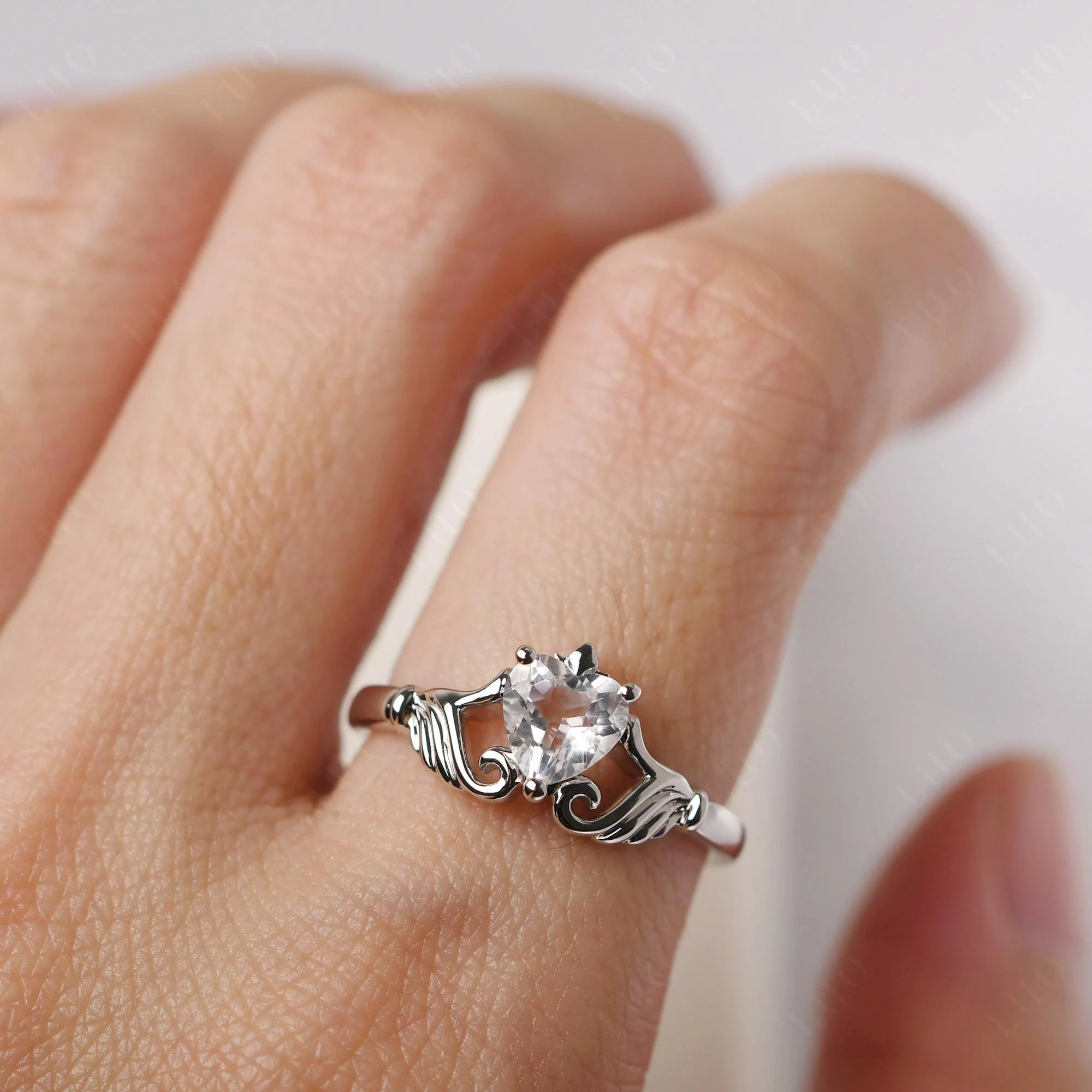 White Topaz Claddagh Ring - Image 33