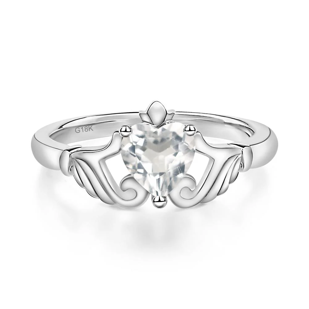 White Topaz Claddagh Ring - Image 6