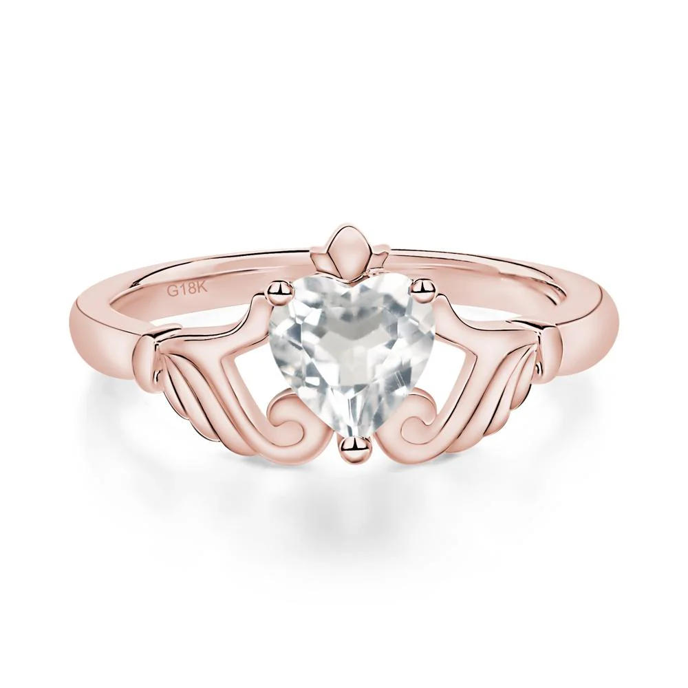 White Topaz Claddagh Ring - Image 8