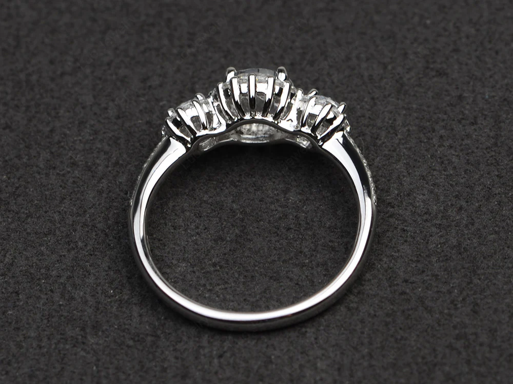 White Topaz Engagement Ring Art Deco - Image 3