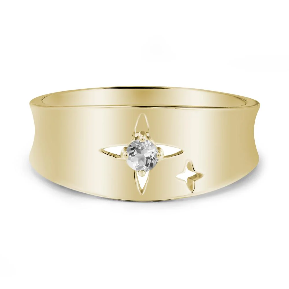 White Topaz Four Point Star Ring - Image 3