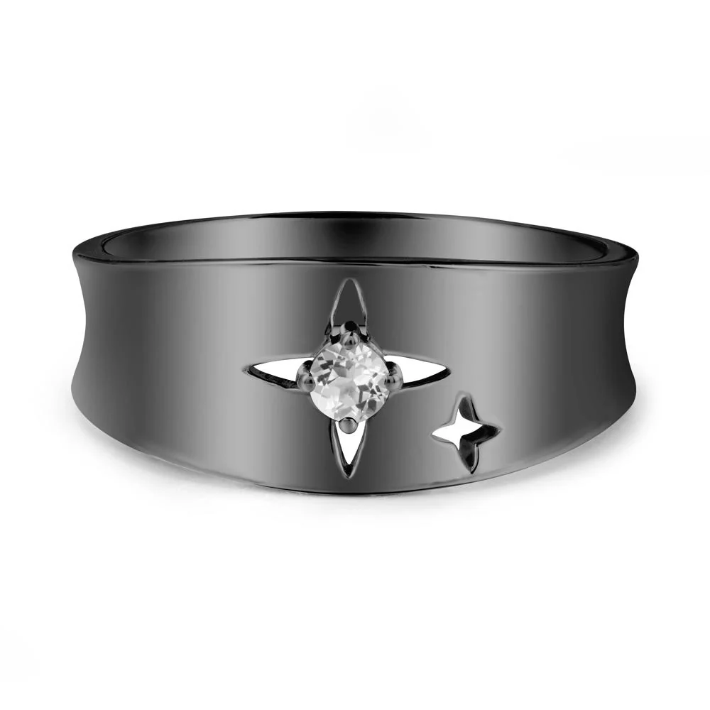 White Topaz Four Point Star Ring - Image 7