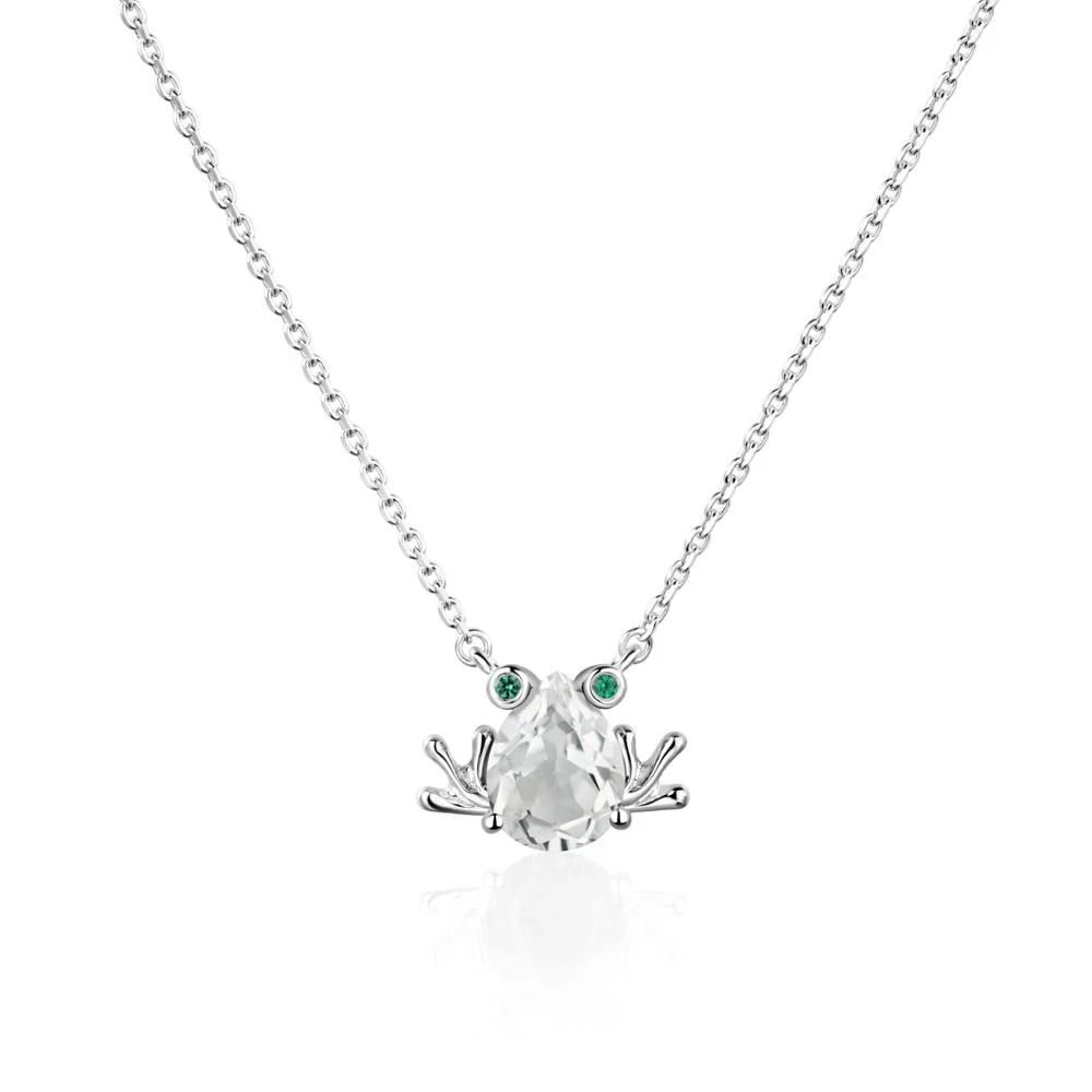 White Topaz Frog Necklace - Image 3