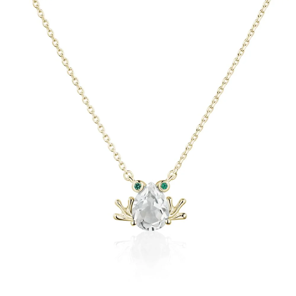 White Topaz Frog Necklace - Image 4