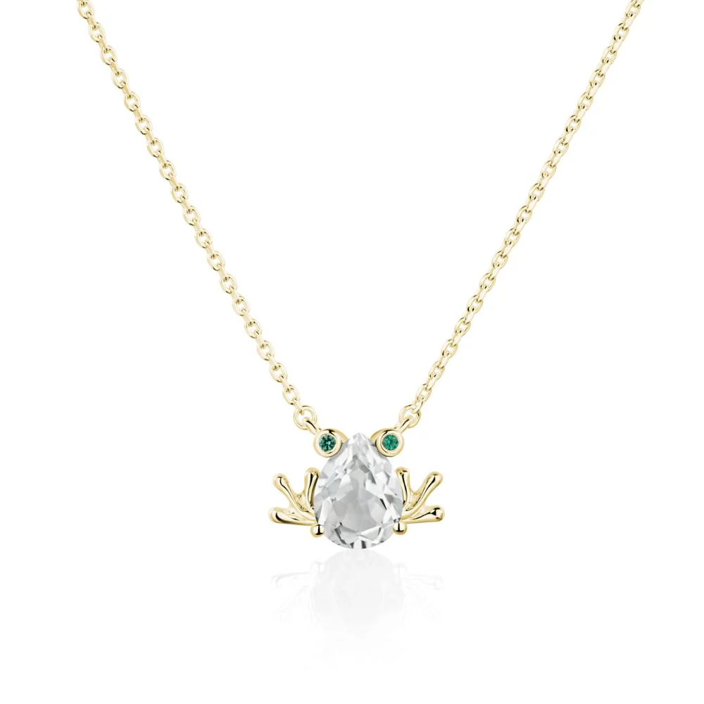White Topaz Frog Necklace - Image 8