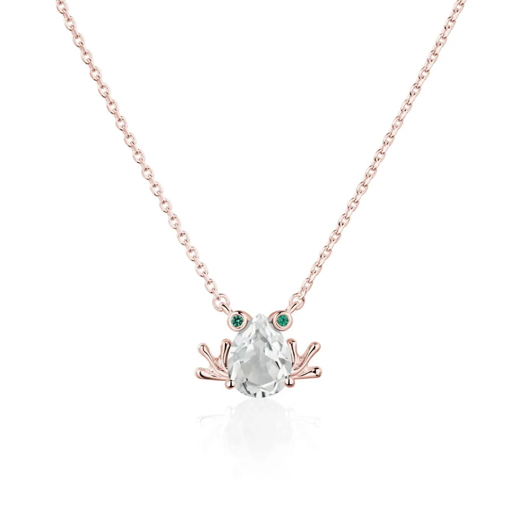 White Topaz Frog Necklace - Image 9