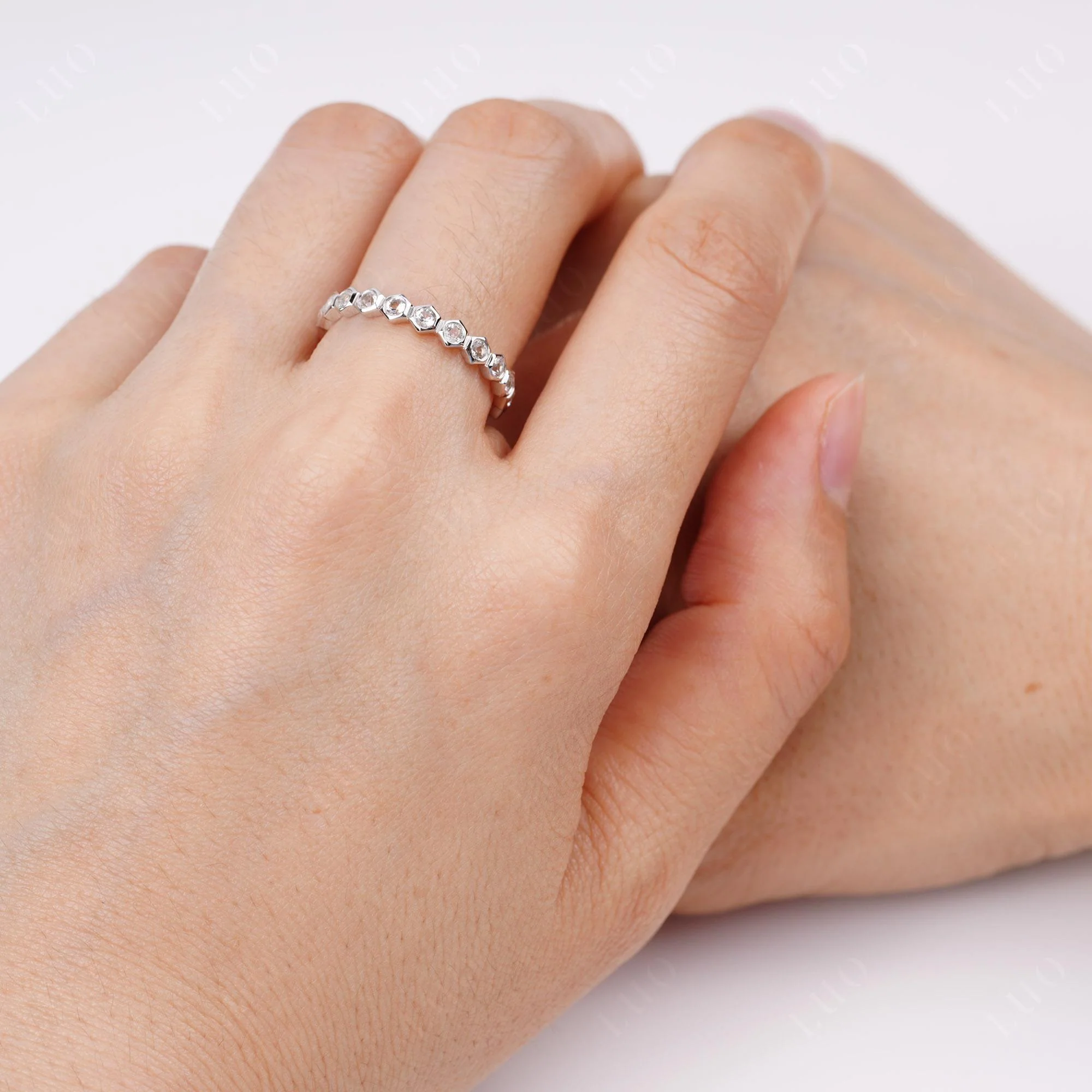 White Topaz Honeycomb Ring - Image 4